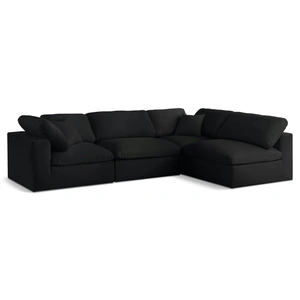 Meridian Furniture Serene 119-inch 4-Piece Linen Fabric Deluxe Comfort Modular Sectional