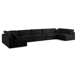 Meridian Furniture Serene 197-inch 7-Piece Linen Fabric Deluxe Comfort Modular Sectional