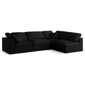 Meridian Furniture Plush 105-inch 4-Piece Velvet Standard Comfort Modular Corner Sectional