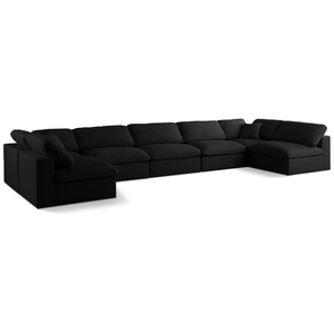 Meridian Furniture Plush 175-inch 7-Piece Velvet Standard Comfort Modular Sectional
