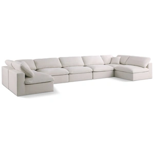 Meridian Furniture Plush 175-inch 7-Piece Velvet Standard Comfort Modular Sectional