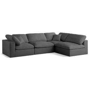 Meridian Furniture Plush 105-inch 4-Piece Velvet Standard Comfort Modular Corner Sectional
