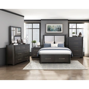 Homelegance Gilbert Square Wood Mirror, Charcoal
