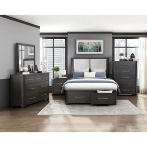Homelegance Gilbert Square Wood Mirror, Charcoal