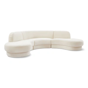 Meridian Furniture Rosa 135-inch 3-Piece Velvet Sectional