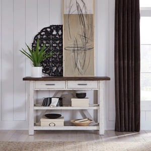 Liberty Furniture Farmhouse Trestle Dining Set | Two-Tone White & Brown Wood, Two Tone White & Brown