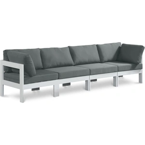 Meridian Furniture Nizuc 120-inch Outdoor Patio Waterproof Fabric Modular Sofa with Aluminum Frame