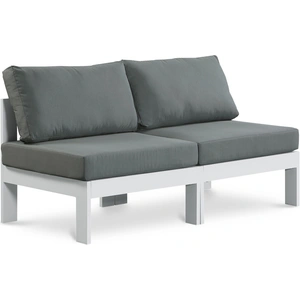 Meridian Furniture Nizuc 60-inch Outdoor Patio Waterproof Fabric Armless Modular Sofa with Aluminum Frame
