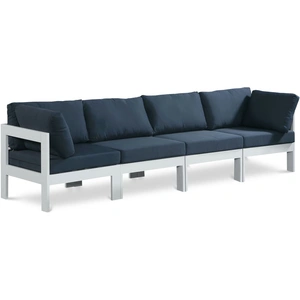 Meridian Furniture Nizuc 120-inch Outdoor Patio Waterproof Fabric Modular Sofa with Aluminum Frame