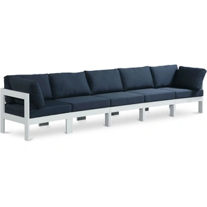 Meridian Furniture Nizuc 150-inch Outdoor Patio Waterproof Fabric Modular Sofa with Aluminum Frame