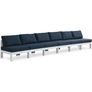 Meridian Furniture Nizuc 180-inch Outdoor Patio Waterproof Fabric Armless Modular Sofa with Aluminum Frame