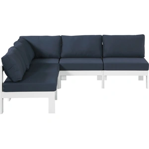 Meridian Furniture Nizuc 90-inch 5-Piece Outdoor Patio Waterproof Fabric Modular Armless Sectional with Aluminum Frame