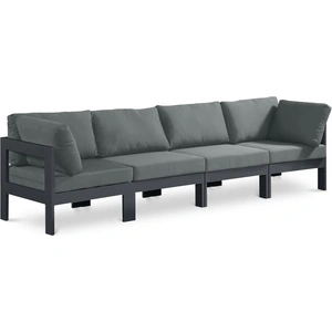 Meridian Furniture Nizuc 120-inch Outdoor Patio Waterproof Fabric Modular Sofa with Aluminum Frame