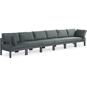 Meridian Furniture Nizuc 180-inch Outdoor Patio Waterproof Fabric Modular Sofa with Aluminum Frame