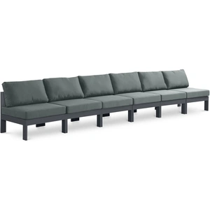 Meridian Furniture Nizuc 180-inch Outdoor Patio Waterproof Fabric Armless Modular Sofa with Aluminum Frame