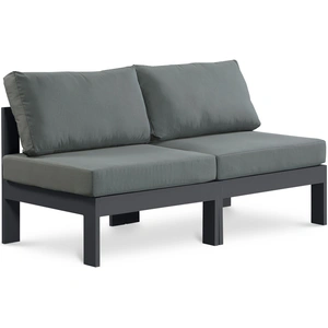 Meridian Furniture Nizuc 60-inch Outdoor Patio Waterproof Fabric Armless Modular Sofa with Aluminum Frame