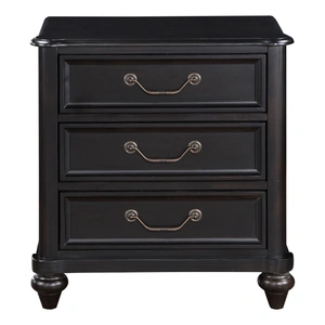 Homelegance Herman Wood 3-Drawer Night Stand, Charcoal Brown