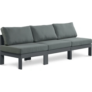 Meridian Furniture Nizuc 90-inch Outdoor Patio Waterproof Fabric Armless Modular Sofa with Aluminum Frame