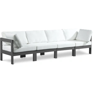Meridian Furniture Nizuc 120-inch Outdoor Patio Waterproof Fabric Modular Sofa with Aluminum Frame