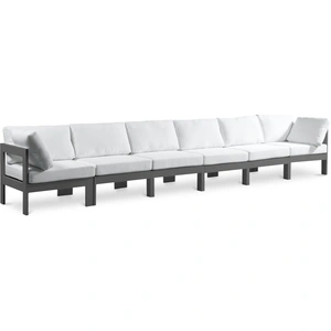 Meridian Furniture Nizuc 180-inch Outdoor Patio Waterproof Fabric Modular Sofa with Aluminum Frame