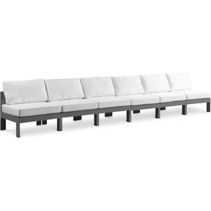 Meridian Furniture Nizuc 180-inch Outdoor Patio Waterproof Fabric Armless Modular Sofa with Aluminum Frame