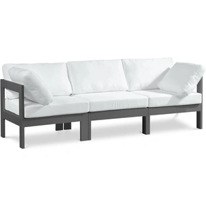 Meridian Furniture Nizuc 90-inch Outdoor Patio Waterproof Fabric Modular Sofa with Aluminum Frame