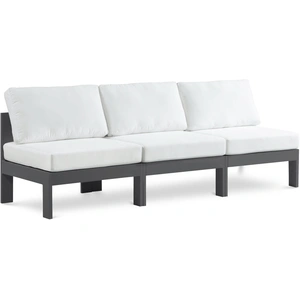 Meridian Furniture Nizuc 90-inch Outdoor Patio Waterproof Fabric Armless Modular Sofa with Aluminum Frame