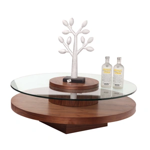 Beverly Hills Furniture Revere Circle Coffee Table, Walnut