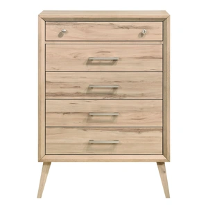 Homelegance Marrin Melamine/Wood 5-Drawer Chest, Natural Oak