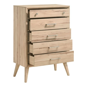 Homelegance Marrin Melamine/Wood 5-Drawer Chest, Natural Oak