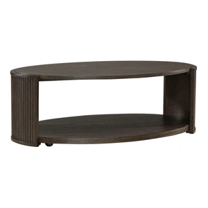 Liberty Furniture City View Oval Wood Storage Cocktail Table, Coffee Bean
