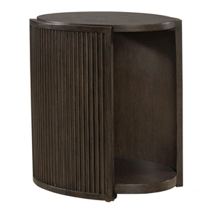 Liberty Furniture City View Oval Wood Storage Chairside Table, Coffee Bean