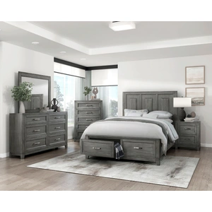 Homelegance Garretson Wood/Wood Veneer Storage Platform Bedroom Set, Gray
