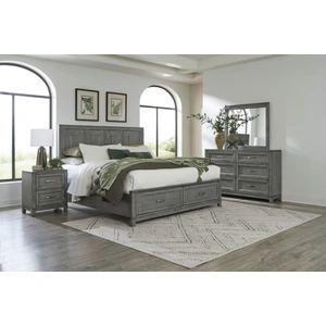 Homelegance Garretson Wood/Wood Veneer Storage Platform Bedroom Set, Gray