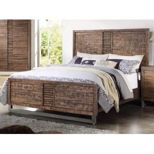 ACME Andria Wood Panel Bed, Queen Size, Reclaimed Oak