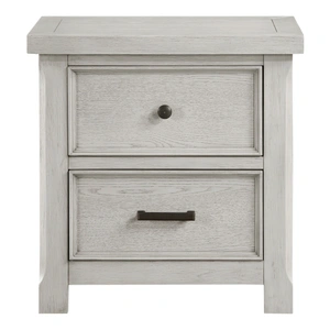 Homelegance Providence Wood 2-Drawer Night Stand, Light Gray