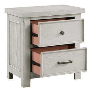 Homelegance Providence Wood 2-Drawer Night Stand, Light Gray