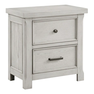Homelegance Providence Wood 2-Drawer Night Stand, Light Gray