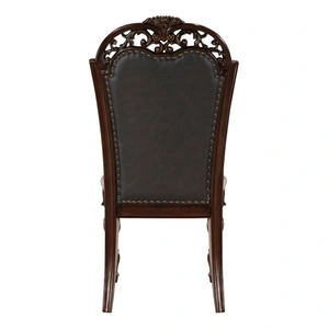 Homelegance Adelina Faux Leather/Wood Side Chair, Brown (Set of 2)