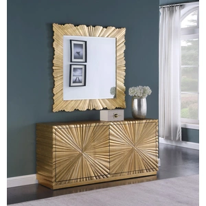 Meridian Furniture Golda Mirror, Gold