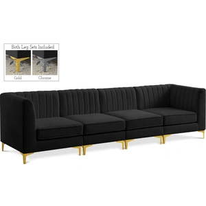 Meridian Furniture Alina 119-inch Velvet Modular Sofa