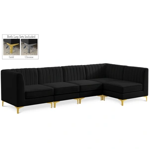 Meridian Furniture Alina 119-inch 5-Piece Velvet Modular Sectional
