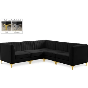 Meridian Furniture Alina 93-inch 5-Piece Velvet Modular Sectional