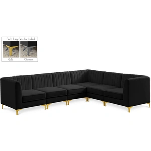 Meridian Furniture Alina 119-inch 6-Piece Velvet Modular Sectional