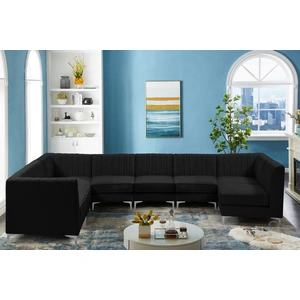 Meridian Furniture Alina 119-inch x 119-inch 8-Piece Velvet Modular Sectional
