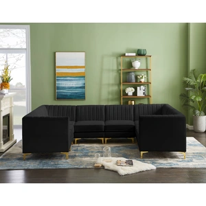 Meridian Furniture Alina 119-inch x 93-inch 8-Piece Velvet Modular Sectional