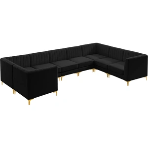Meridian Furniture Alina 145-inch x 93-inch 8-Piece Velvet Modular Sectional