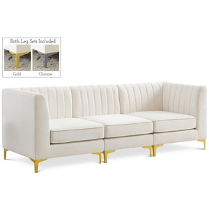 Meridian Furniture Alina 93-inch Velvet Modular Sofa