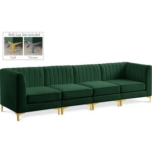 Meridian Furniture Alina 119-inch Velvet Modular Sofa