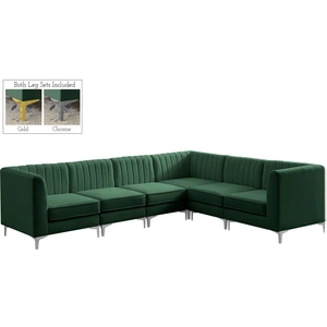 Meridian Furniture Alina 119-inch 6-Piece Velvet Modular Sectional